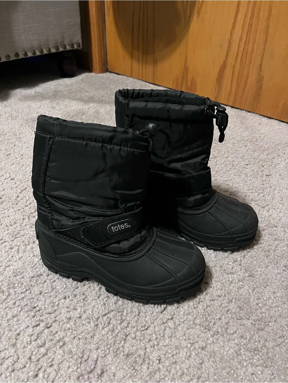 Totes Kids Snow Boot Black Winter Boots ~ Size 1